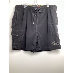 Tommy Bahama Relax Black Men's Swim Shorts Trunks Size XL Floral Inner Trim